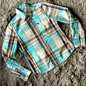 boys abercrombie plaid long sleeve size M